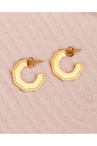 Lekka Design Square Hoop Non-Tarnish Steel Women's Earrings