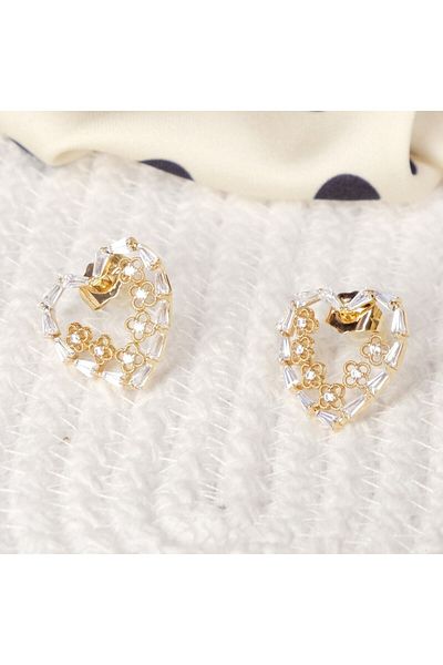 Lekka Design Non-Tarnish Steel Luxury Women's Heart Earrings