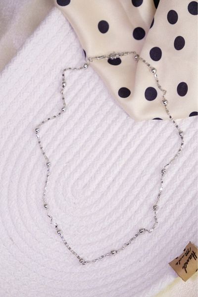 Lekka Design Silver Colored Non-Tarnish Steel Luxury Women's Beaded Chain Necklace