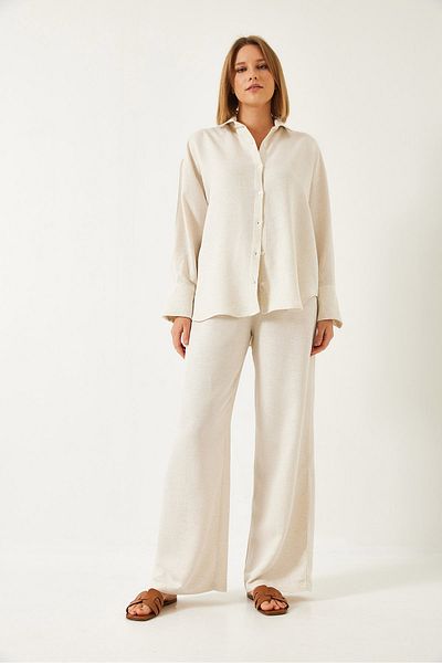 Bianco Lucci Damen-Set mit Fischgrätenmuster und Stoffboden 6003 60351296