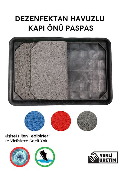 MR MİLREY Covoraș de ușă ondulat cu rezervor de dezinfectant – Design anti-alunecare – Curățare și igienă