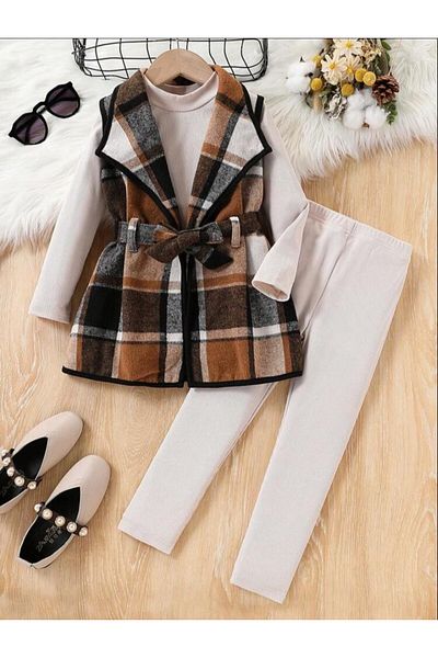 bir dünya çocuk Beauty Lumberjack Vest 3-Piece Combination