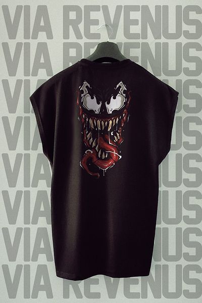Vordevia Printed 100% Cotton Zero Sleeve Sports Tshirt