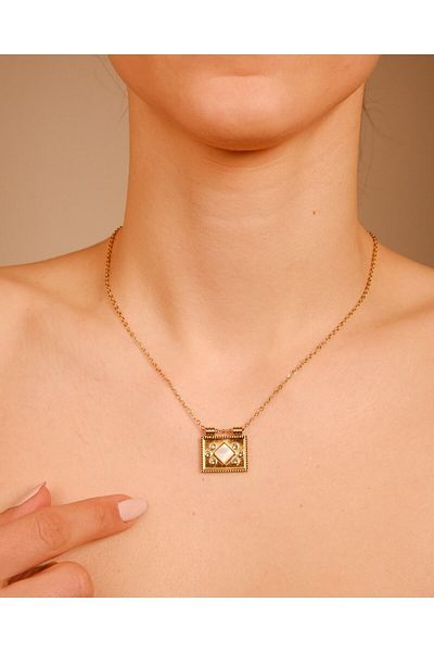 Lekka Design VIP Series Steel Women's Pearlescent Envelope Necklace