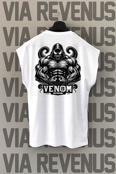 Vordevia Bodybuilding Printed 100% Cotton Zero Sleeve Sports Tshirt