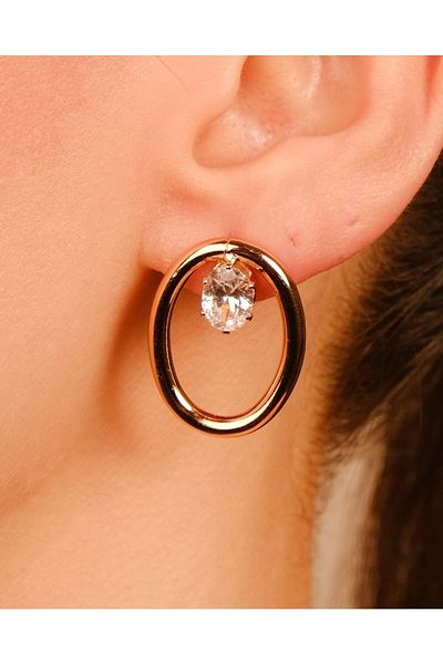 Lekka Design Women's Non-Tarnish Steel Luxury Jewelry Single Stone Evening Dress Earrings