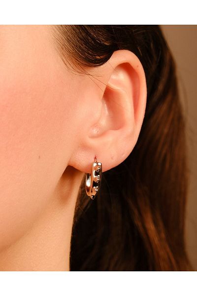 Lekka Design Women's Jewelry Non-Tarnish Steel Luxury Silver Colored Combination Oval Earrings