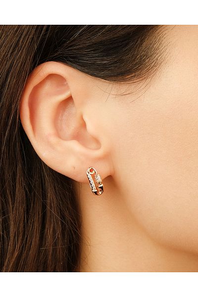 Lekka Design VIP Series Steel Luxury Zircon Stone Mini Hook Earrings