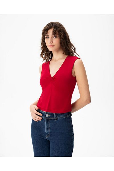 Ayma Active Ecovero ™   Bluză Cherry Twist - răsucită în față, fără mâneci