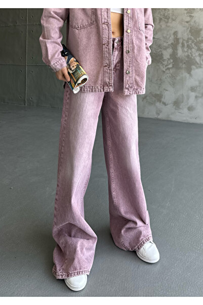 Bujean Baggy Jean Pantolon Gül Kurusu