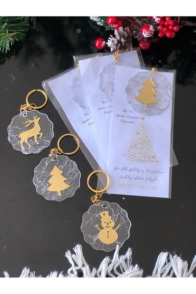 Masalsı Concept 6Pcs Christmas Gift Happy Birthday Gift Keychain