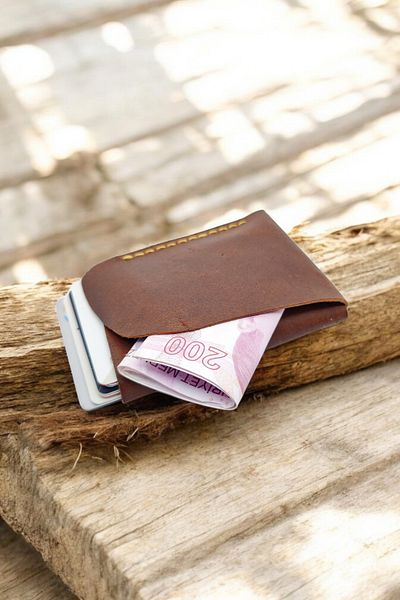 Leather Cy Zenith Tan Genuine Leather Men's Women's Card Holder Wallet Name Writing Included Handmade Card Holder