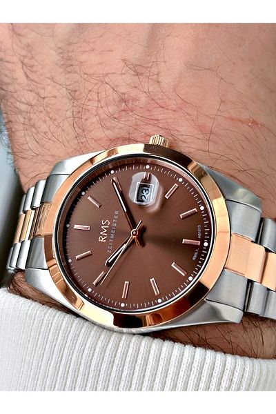 Romanson 5 Atm Waterproof Special Design Men's Wristwatch - Steel Cord and Steel Case
