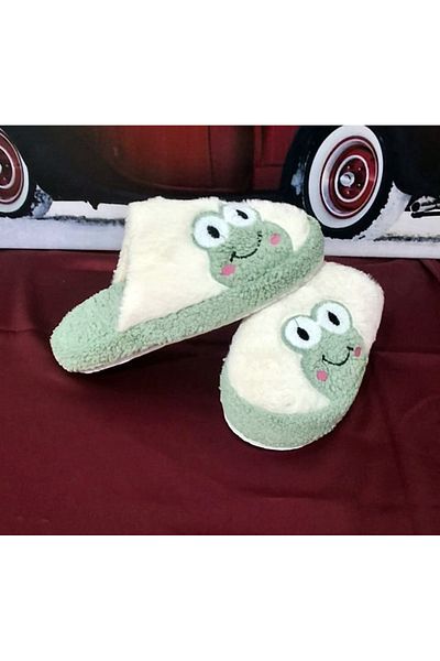 ER TAKI Soft Cute Frog Figured Daily House Slippers