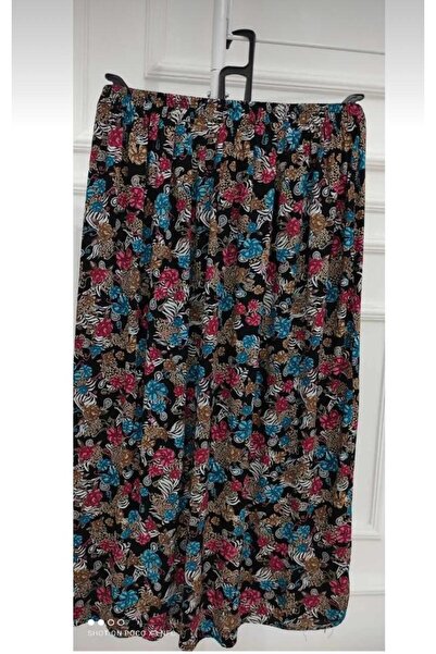 Kuraff Giyim Anne Günlük Lastikli Basma Etek