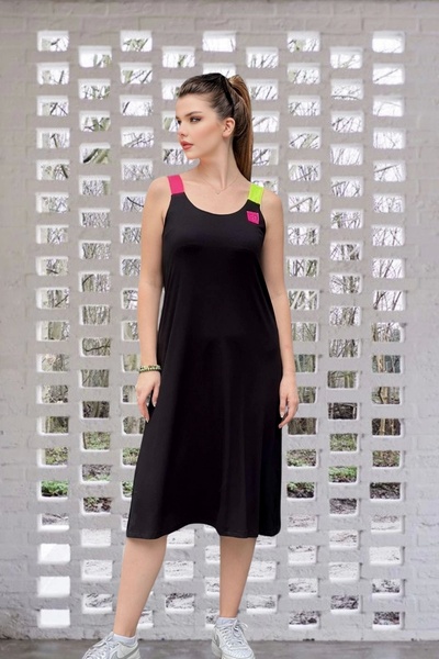 aytemas Neon Renkli Askılı Elbise