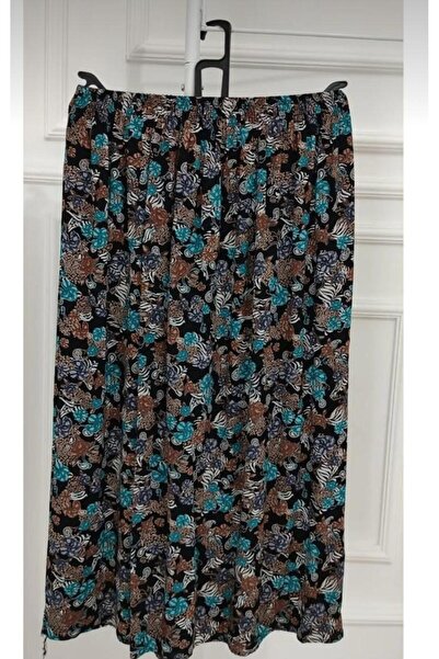 Kuraff Giyim Anne Günlük Lastikli Basma Etek