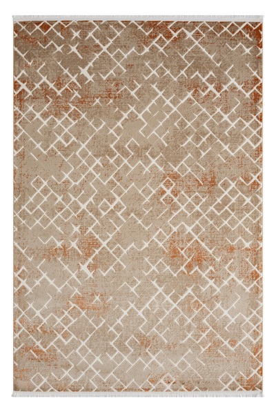 SEYRAN HALI Seyran Asya Koleksiyonu %100 Akrilik Kalın Saçaklı Halı 521 Terra