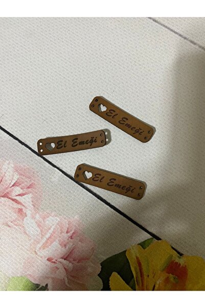 faela etiket tasarım paketleme Kalp Detaylı El Emeği Deri Etiket 10 adet