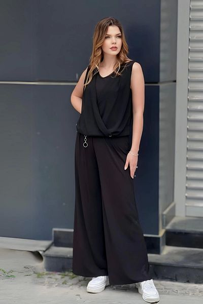 aytemas Chiffon Garnished Chain Belted Romper