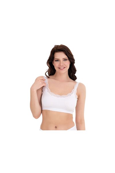 Lunamiratto Plus Size Comfortable Cotton Lace Recovery Bra - Rope Strap, Elastic
