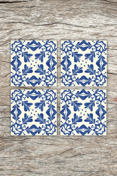 expreshediye طقم قواعد أكواب من الحجر الطبيعي مكون من 4 قطع - قاعدة حجرية منق...