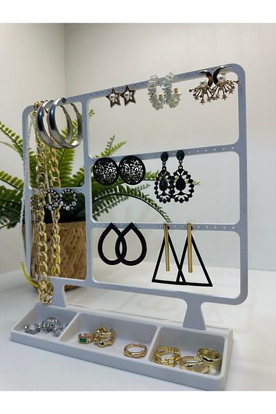 Butik 3D Printing White Color Standing Jewelry Stand