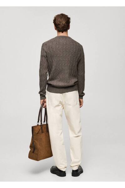 MANGO Man Örgü detaylı triko kazak