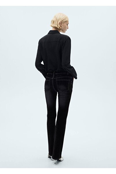 MANGO Woman Düşük belli flare jean