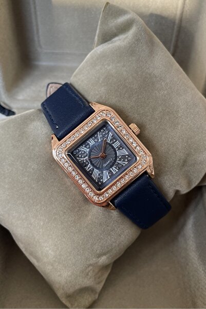 Leerybee Özel Kutulu Kadın Kol Saati Minimal Zirkon Taşlı Deri Kordonlu Yılba...