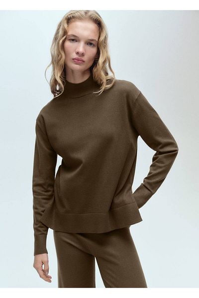 MANGO Woman Perkins collar knitwear sweater