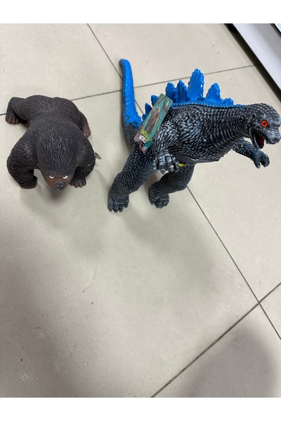 u-toys Gorilla Ve Godzilla set Büyük Boy Sesli Godzilla İkili Dev Set