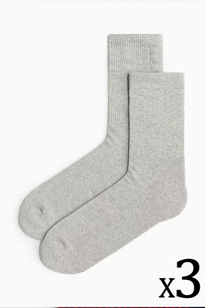 MEM SOCKS Чифт от 3 безшевни плетени тенис чорапи с хавлиена подметка (дебела основа) и еластична яка
