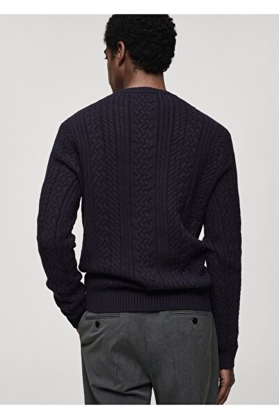 MANGO Man Светло-сірий светр з візерунком