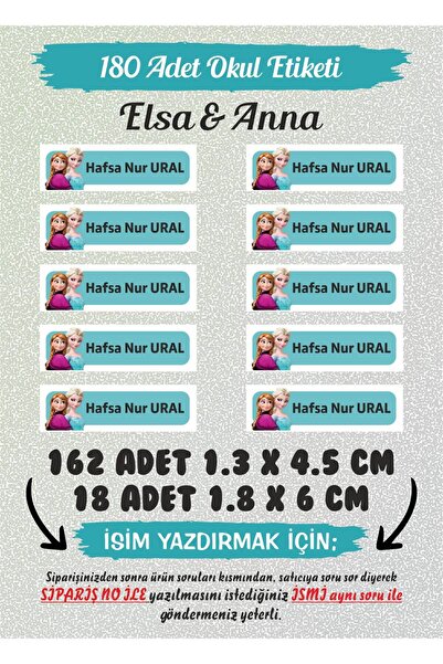 HEDİYENE BAK إلسا آند آنا 180 قطعة من الملصقات المدرسية المخصصة التي يمكن كتا...