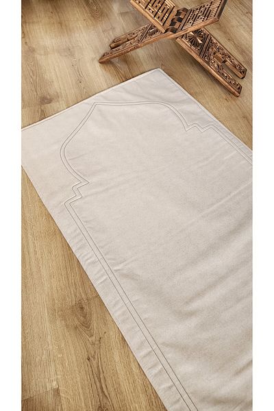ALTINPAMUK Prayer Mat Natural - Soft Linen, Plain Raw, 70X115 Plain C2 with Inner Filling