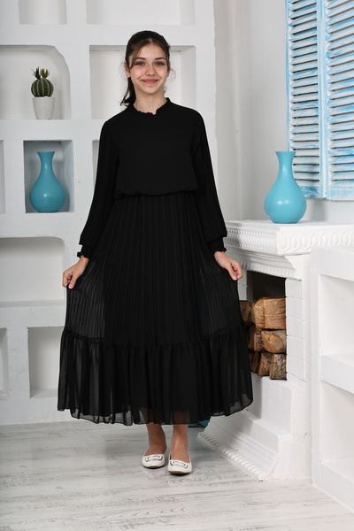 Joui Co Kız Çocuk Uzun Pliseli Elbise