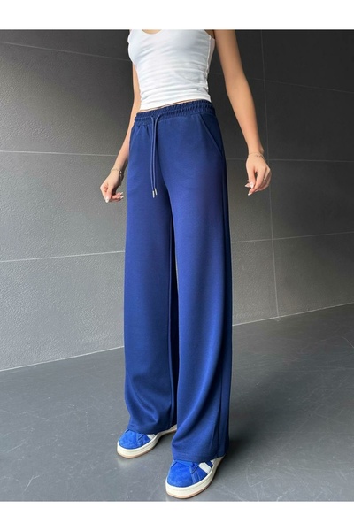 shopshop Γυναικείο Oys Model Modal Fabric Ψηλόμεσο Φούτερ Palazzo με τσέπες