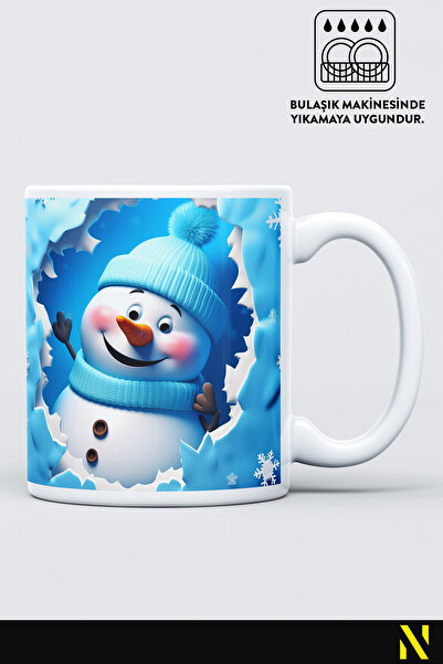 nilizma Christmas New Year Themed Snowman Porcelain Mug Cup