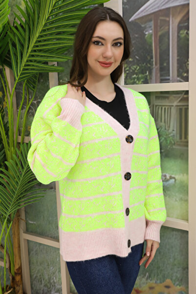 dignus CARDIGAN DE TRICO CU BUTON DETALIAT TRICOTAT CU MODEL MOALE DE INIMĂ