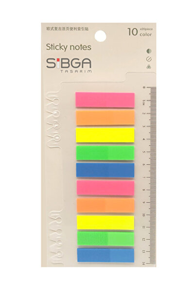 sibga tasarım Şeffaf Renkli Postit Post-it Post It. Kitap Ayracı Ayraç Postit Sticker Not Kağıdı 200 Yaprak