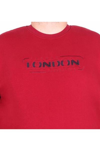 Starbattal Ανδρικό φούτερ μεγάλου μεγέθους - 3ip London 24208 MAROON, λαιμόκοψη