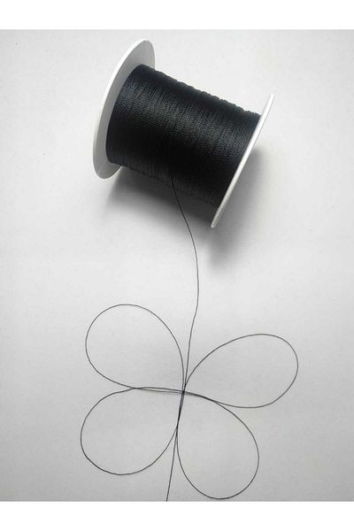 Eskişehir hobi sanat 0,2 mm 200 μέτρα κορδόνι χάντρες προσευχής μαύρο χρώμα (πιο λεπτό κορδόνι χάντρες προσευχής)