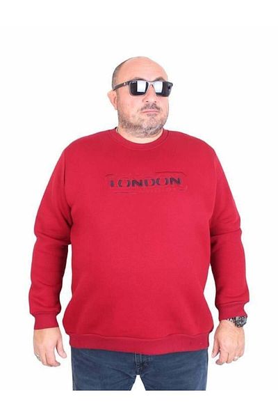 Starbattal Ανδρικό φούτερ μεγάλου μεγέθους - 3ip London 24208 MAROON, λαιμόκοψη