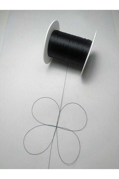 Eskişehir hobi sanat 0.2 mm 100 Meters Rosary Rope Black Color (Thin Rosary Rope)