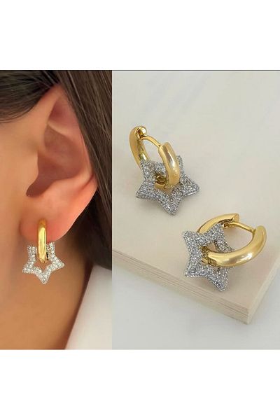 DELLS ACCESSORY Full Stone Star Earrings