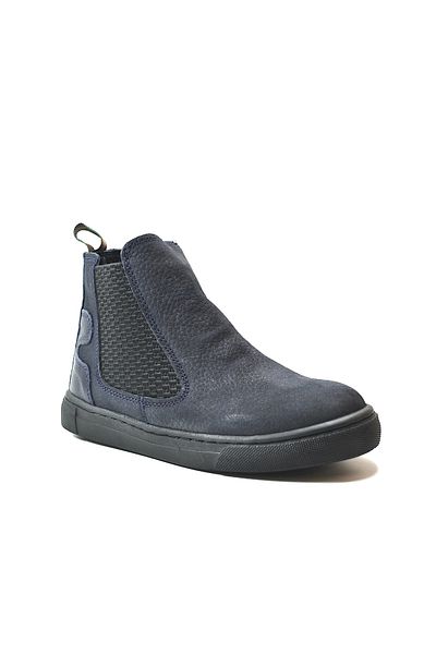 Onlo Ayakkabı Onlo Shoes R.246-1 Γνήσιο δέρμα Nubuck Σκούρο Navy Blue με φερμουάρ και γούνα Ορθοπεδικές μπότες για αγόρια