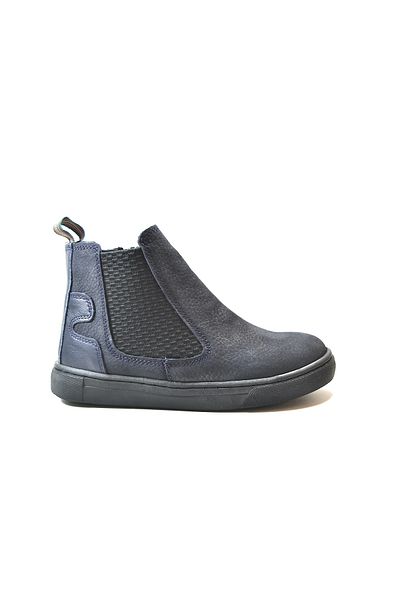 Onlo Ayakkabı Onlo Shoes R.246-1 Γνήσιο δέρμα Nubuck Σκούρο Navy Blue με φερμουάρ και γούνα Ορθοπεδικές μπότες για αγόρια