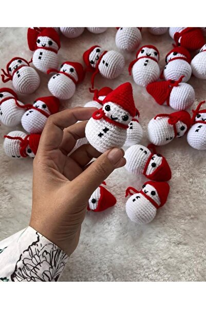 sandal hediyelik Amigurumi Kardan Adam Anahtarlık 1 Adet