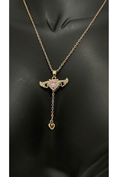 stainless steell Çelik | Prenses Kanat Kolye ( Gold - 45 Cm )